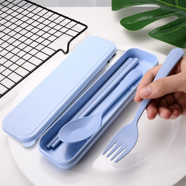 Cutlery Set Blue Plastic 9/24
