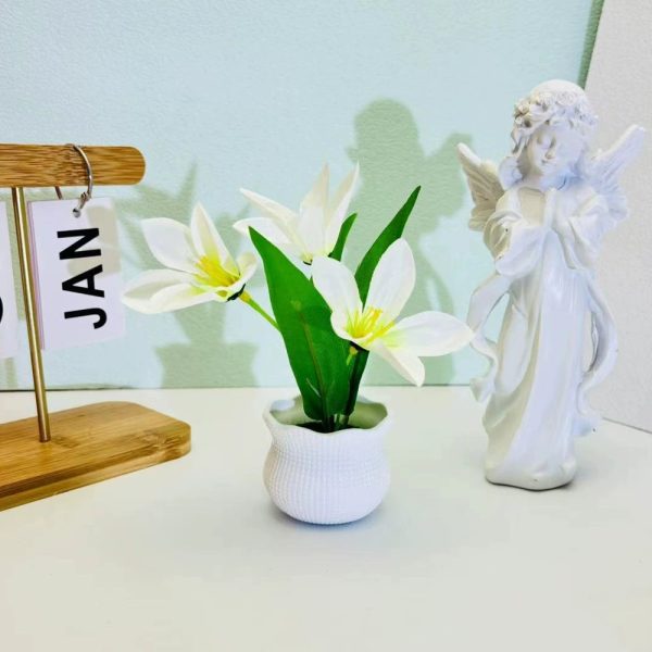 White Lillies Flower Vase