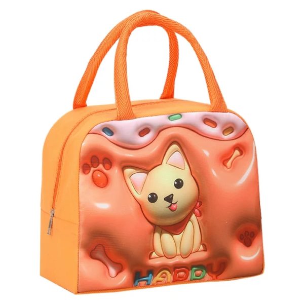 Kitten Cartoon Insulation Lunch Bag