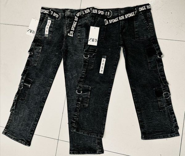 Quality Unisex Zara 8 pocket Cargo Jean Ash