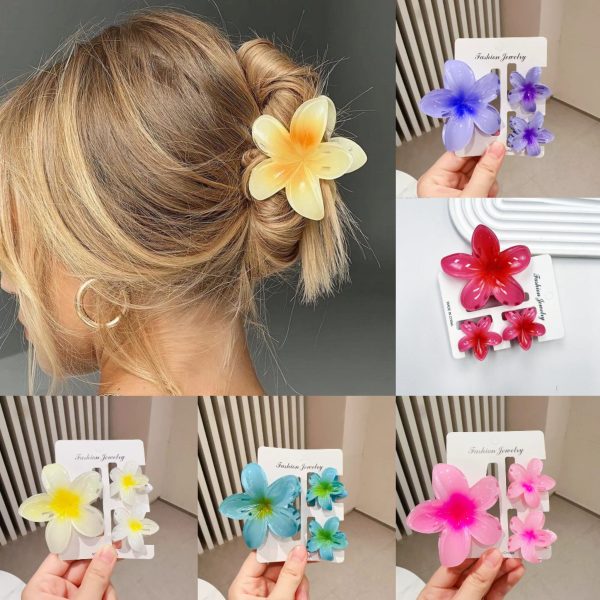 3pcs Set Flower Hair Claw Clip