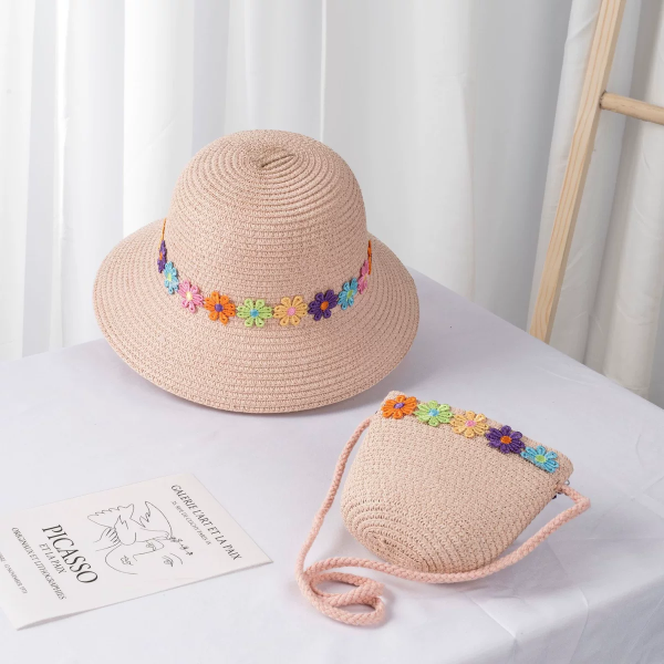 Flower Girls Hat and Bag Set