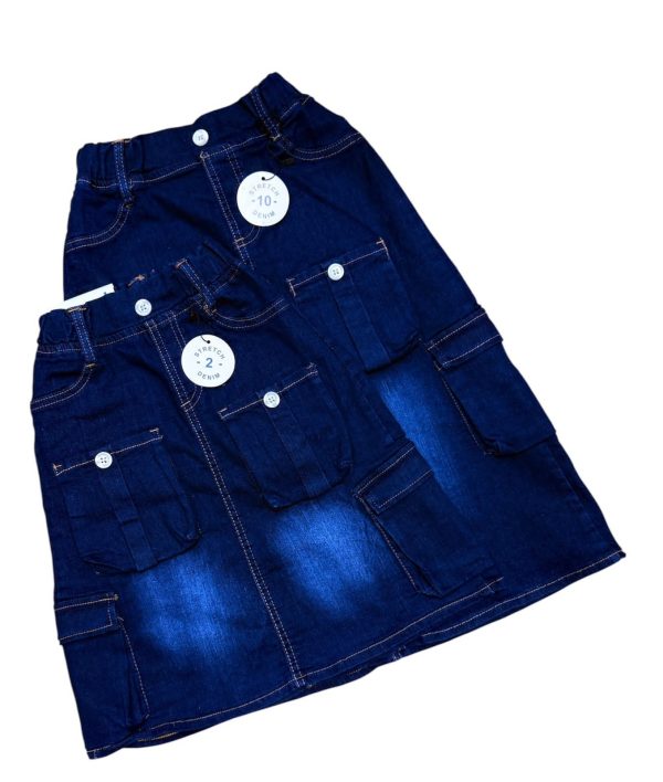 Quality Blue Denim Cargo Skirt