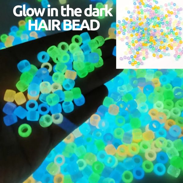 Glow in the dark HAIR BEAD 100pcs